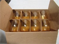 amber colored drinking glass set