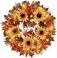 Autumn Harvest Wreath with Sunflowers 24"