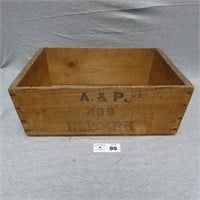 A. & P. Advertising Wooden Box
