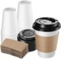 Lamosi 50 Pack - 8 oz Coffee Cups with Lids kit