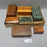 Various Cedar Trinket Boxes