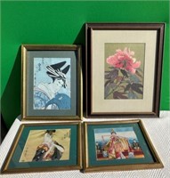 Four Asian Prints/Wall Hangings