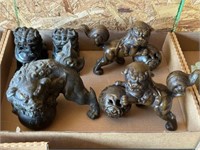 Five Asian Foo Dog Figures