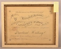 1896 Baltimore Boys School Certificate