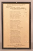 Markham Poem on Lincoln Inscribed 1934