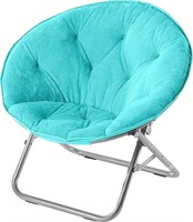 Urban Shop Faux Fur Saucer Chair, Aqua Blue