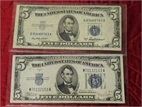 1934 C & 53A $5 SILVER CERTIFICATES