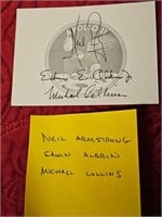 NEIL ARMSTRONG, BUZZ & COLLINS SIGNATURE CARD