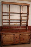 1800s English Mixed Wood Open Hutch Cupboard