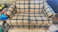 Smith Brothers of Berne plaid patterned loveseat