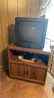 TV stand with TV & DVD player