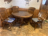 Oak table & 4 chairs