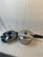 Pressure cooker, electric skillet