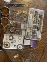 Assorted jewelry, pins, bracelets