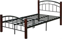 TWIN SIZE Hodedah Complete Bed ( Metal & Black )