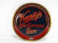 KUNTZ OLD GERMANY LAGER 13" TIN BEER TRAY