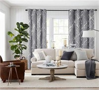 Metallic Tree Blackout Curtains, Grey, 50"x84"L