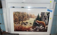 4 LARGE FOX HUNT PRINTS BY SPONENBERG