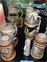 COLLECTION OF BEER STEINS & MUGS