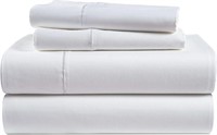100% Egyptian Cotton Bed Sheets 4Pc White Full Set