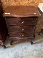Small Three-Drawer Footed Chest
