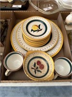 Flat of Stangl Pottery Dishes