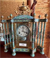 Asian Cloisonné Mantle Clock
