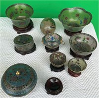 Flat of Cloisonné Style Collectibles