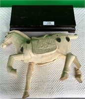 Large Carved Asian Horse Figure