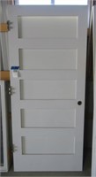 (5) Tier solid core wood interior door. Measures