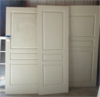 (3) 3 Panel hollow core wood interior door slabs.