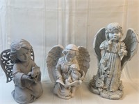 3 resin angel figurines