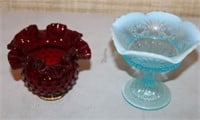 2 Fenton Pieces of Glassware