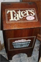 Vintage Wooden Taters Storage Box