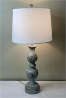Wooden Lamp w/ White Shade