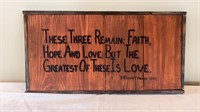 Handmade Wooden Sign w/ Burnt-In Scripture