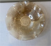 Vintage Amber Opalescent Glass Serving Dish
