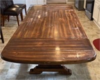 Solid/Pressed Wood Table w/ 2 Leaves, 96” x 42” x