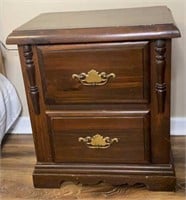 Wood/Pressed Wood End Table 
w/ 2 Drawers, 22” x