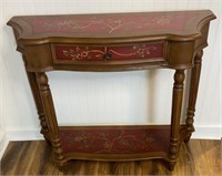 Console Table w/ Drawer, Painted Floral Design,
