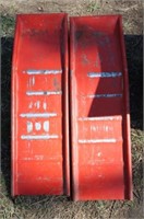 Set Of Red Metal Car Ramps