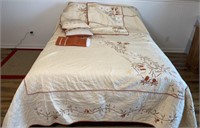 7 Pc Machine-Stitched Bed Spread, Pillows & Bed