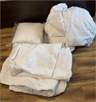 3 Comforters (1 Appears Unused) 85” x 86”, 86” x