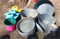 Galvanized Tubs, 6 Pans, Can, Buckets & Waterer's