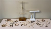 Costume Jewelry w/ Jewelry Stands