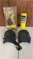 2 Knee Pads & Unused Blow Torch w/ Extra Tank