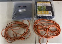 2 Extension Cords, Deer Netting & Grill Cover