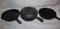 3 Griswold Cast Iron Pan