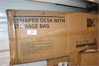 L shaped desk with storage bag