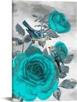 RyounoArt Teal and Grey Canvas Wall Art